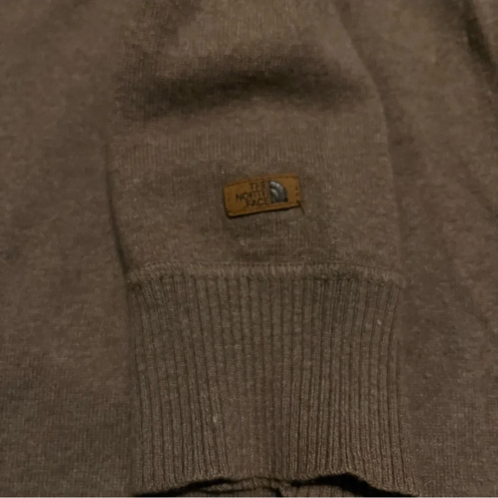Men's The North Face 1/4 Zip Wool Blend Sweater‎ - Brown Heathered size Smalll